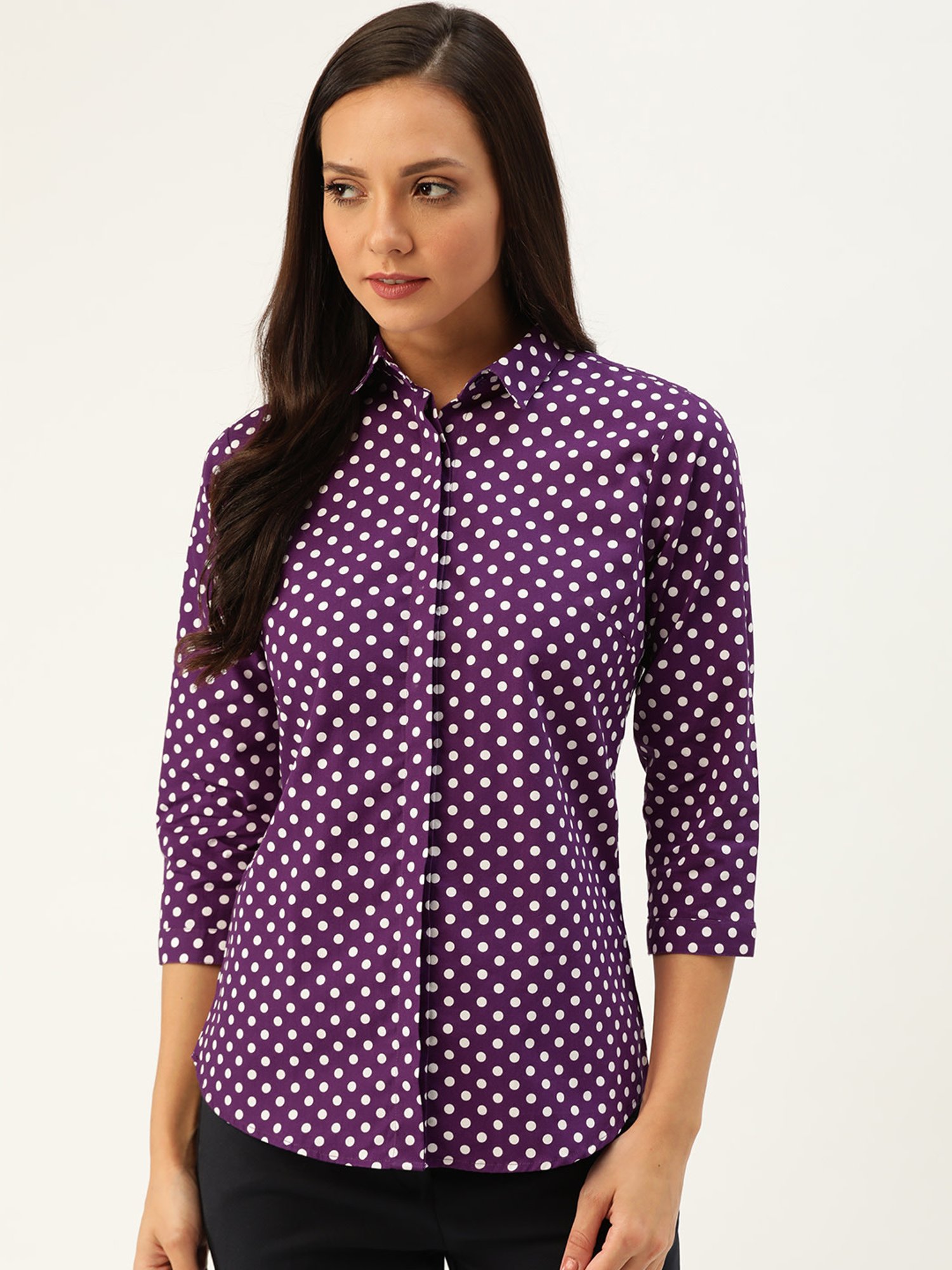 Polka Dot Shirt Women - Temu