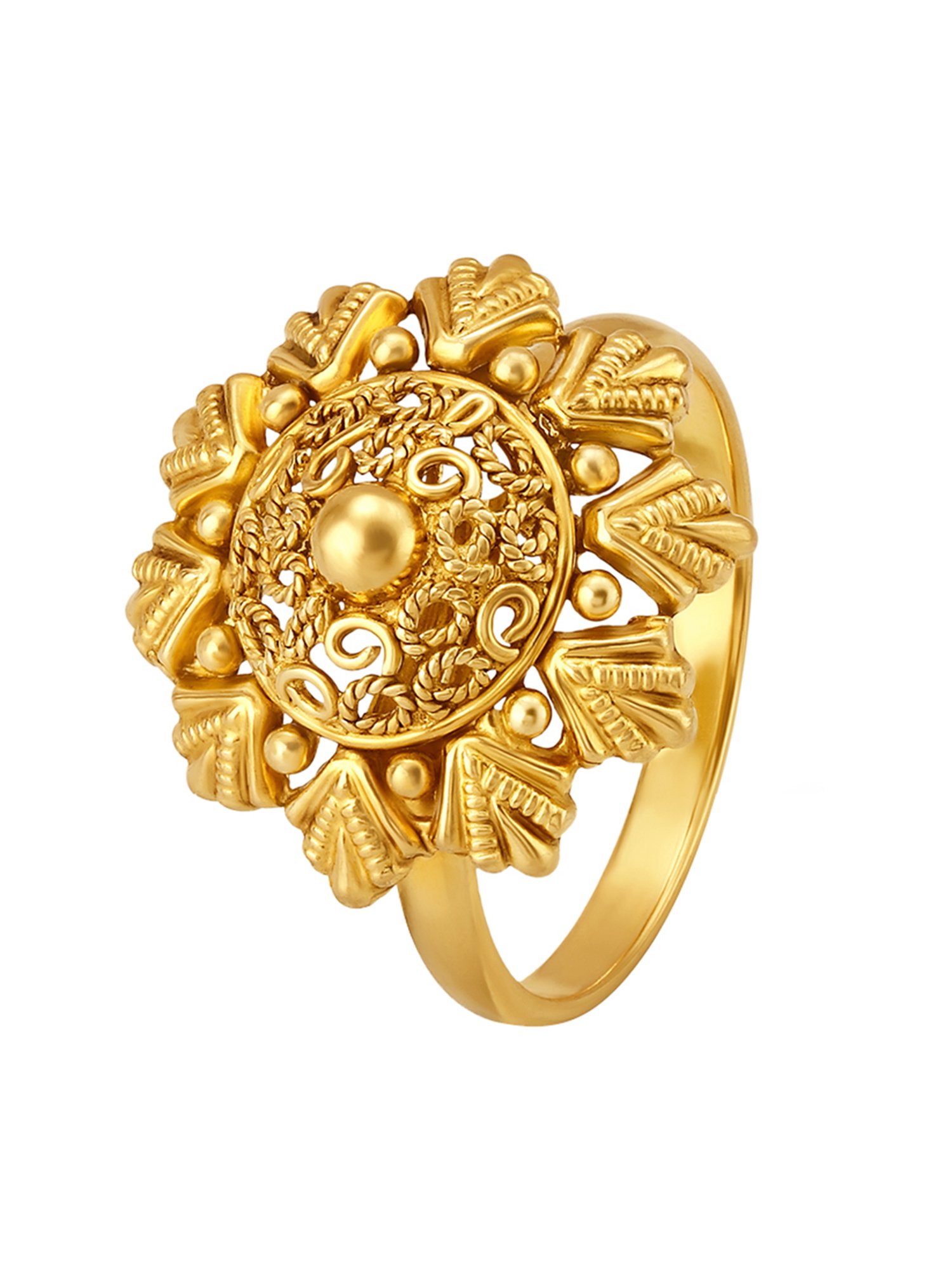 Glamorous Jaali Work Gold Finger Ring