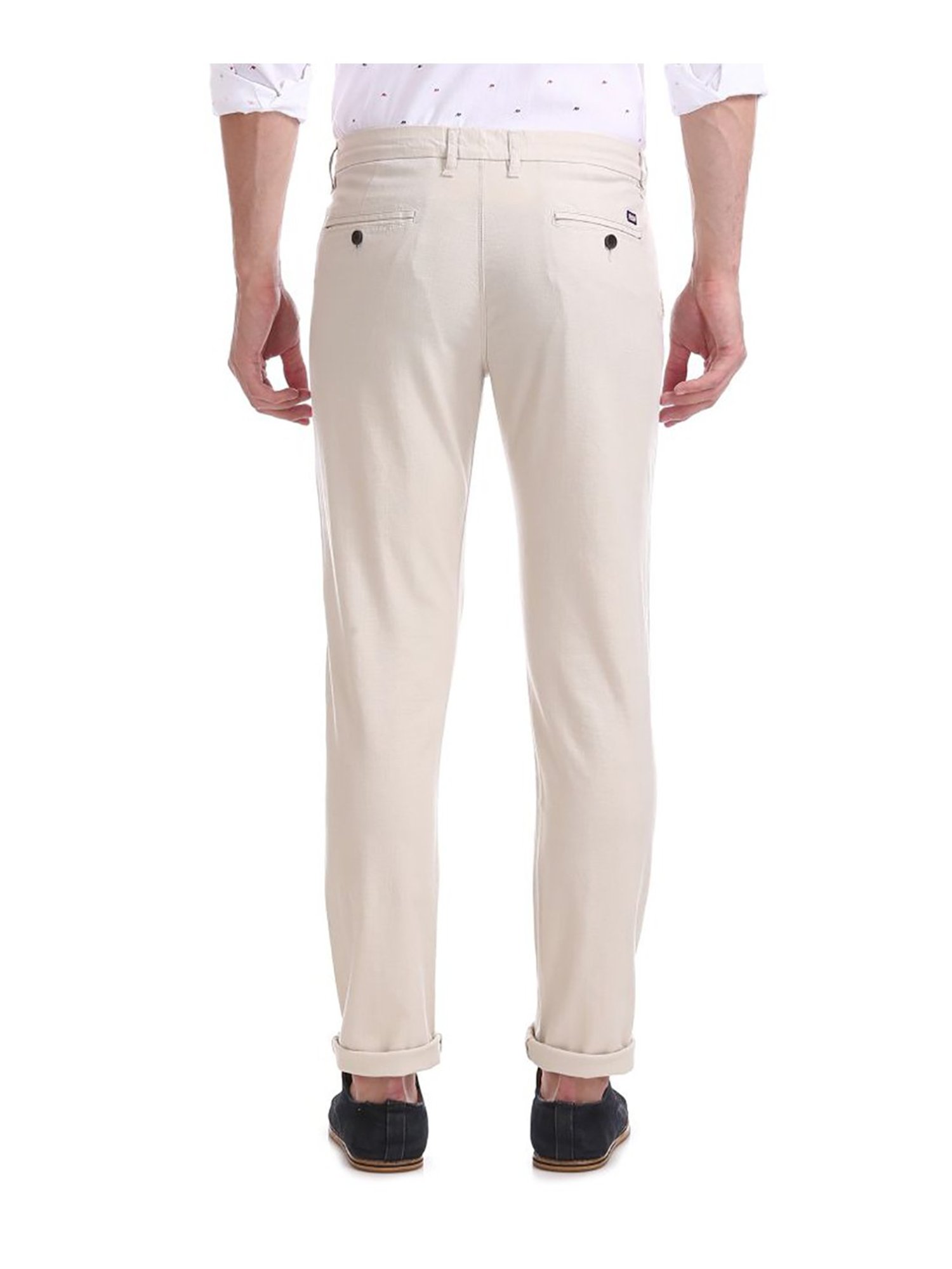 Buy IndiWeaves Mens Linen Off-White Formal Trouser at Amazon.in