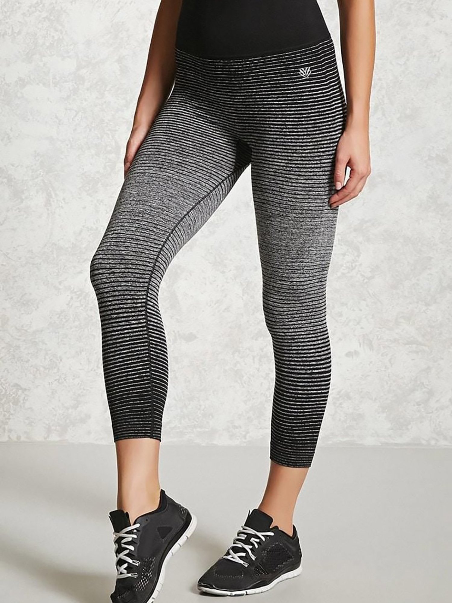 Buy Forever 21 Charcoal Striped Leggings for Women Online @ Tata CLiQ