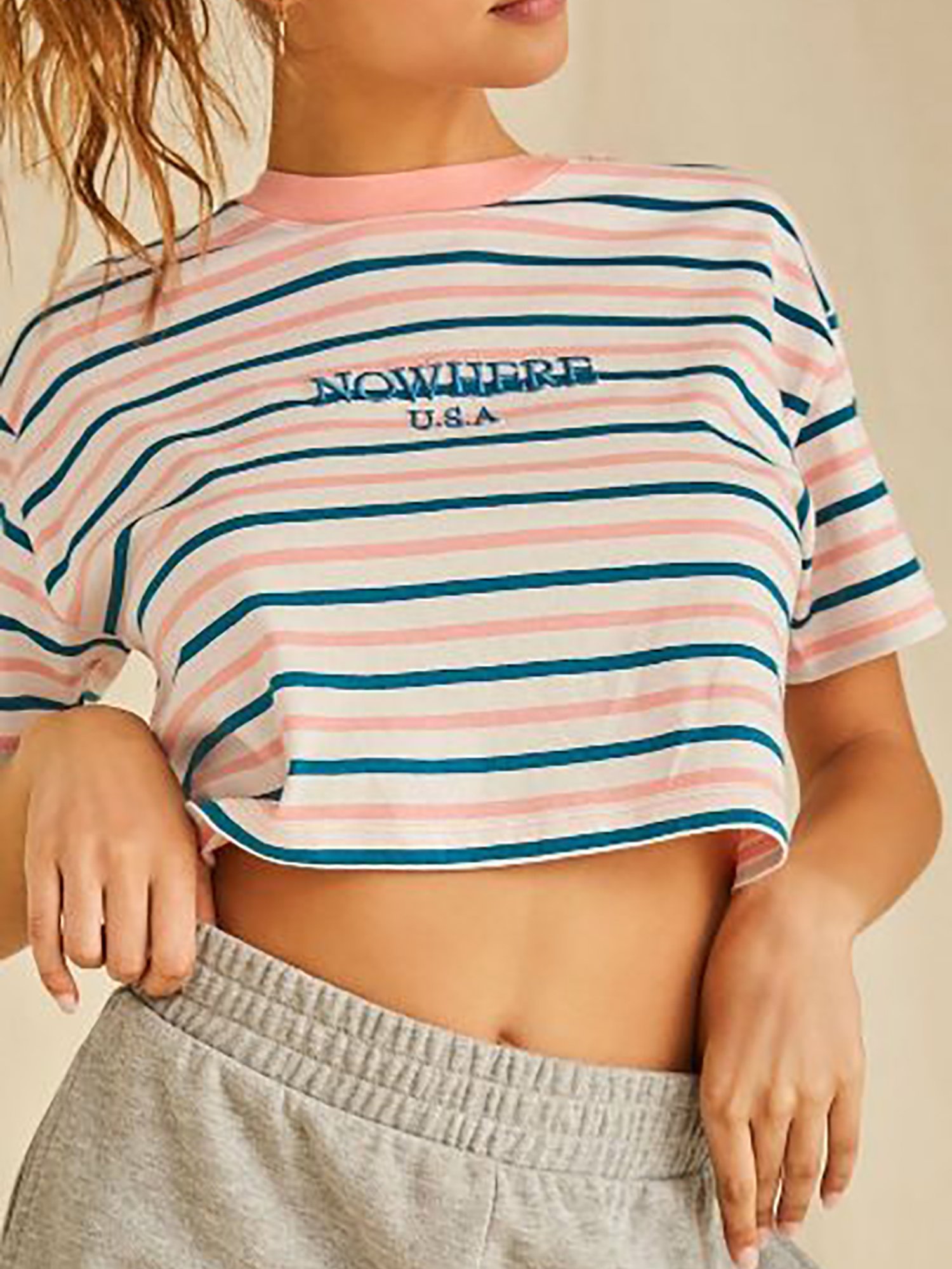 forever 21 striped crop top