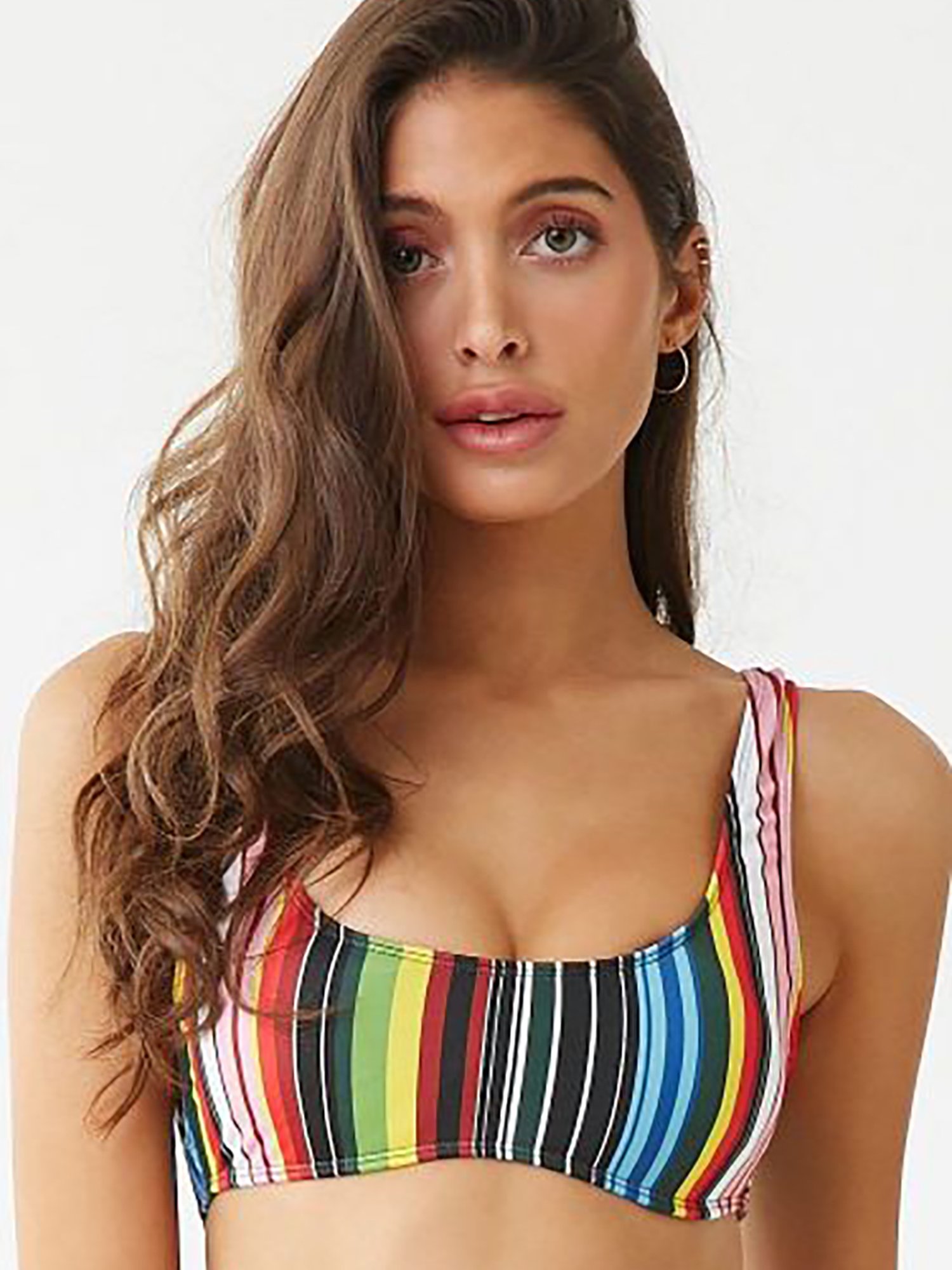 striped swimsuit top