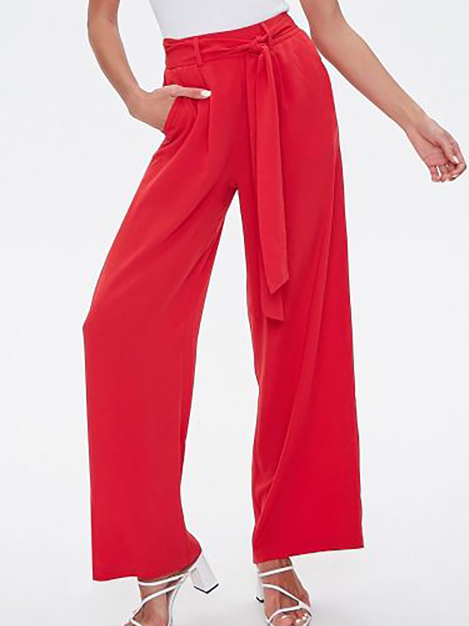 Cider Trousers and Pants  Buy Cider Solid Elastic Waist Wide Leg Pants  Online  Nykaa Fashion