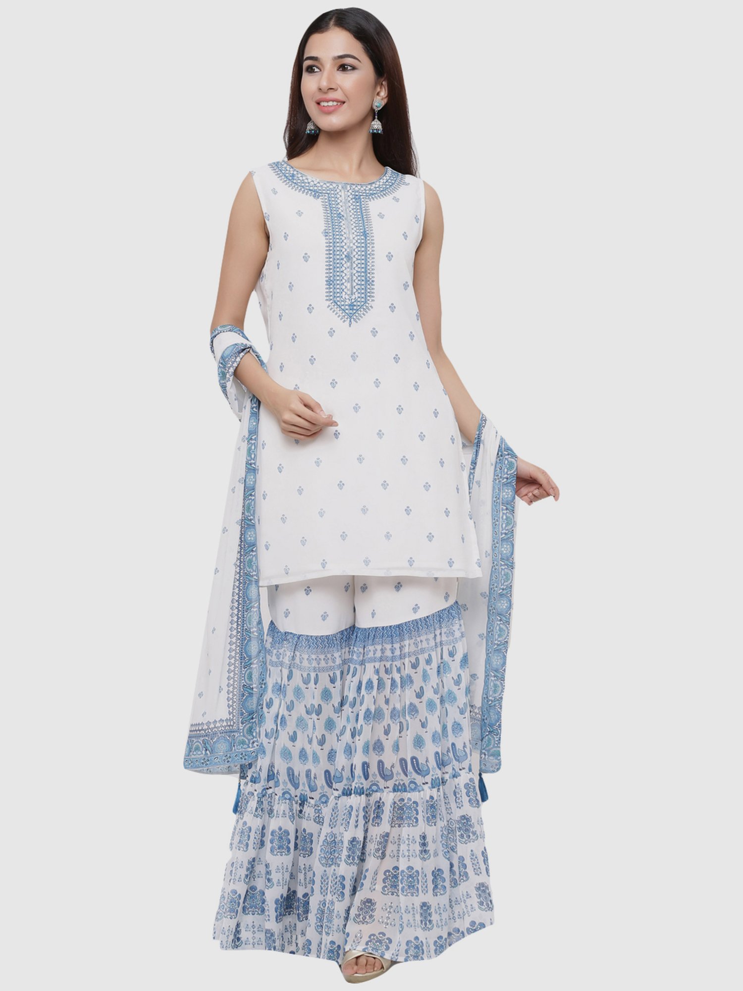 kurti with white sharara