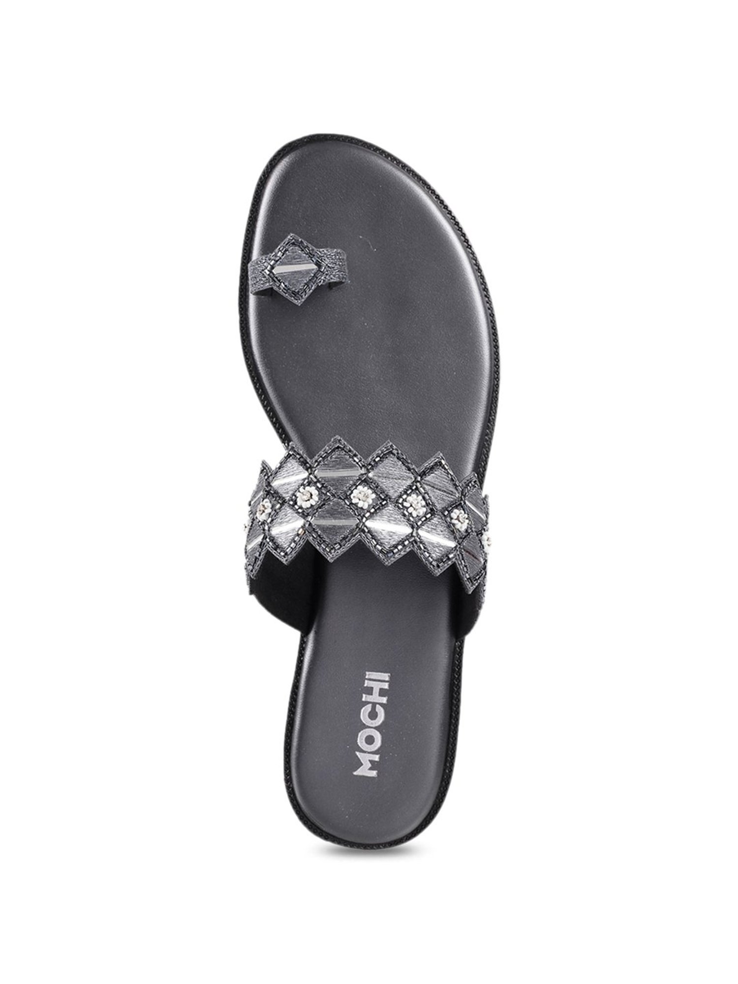 Buy Mochi Gun Metal Toe Ring Sandals for Women at Best Price @ Tata CLiQ