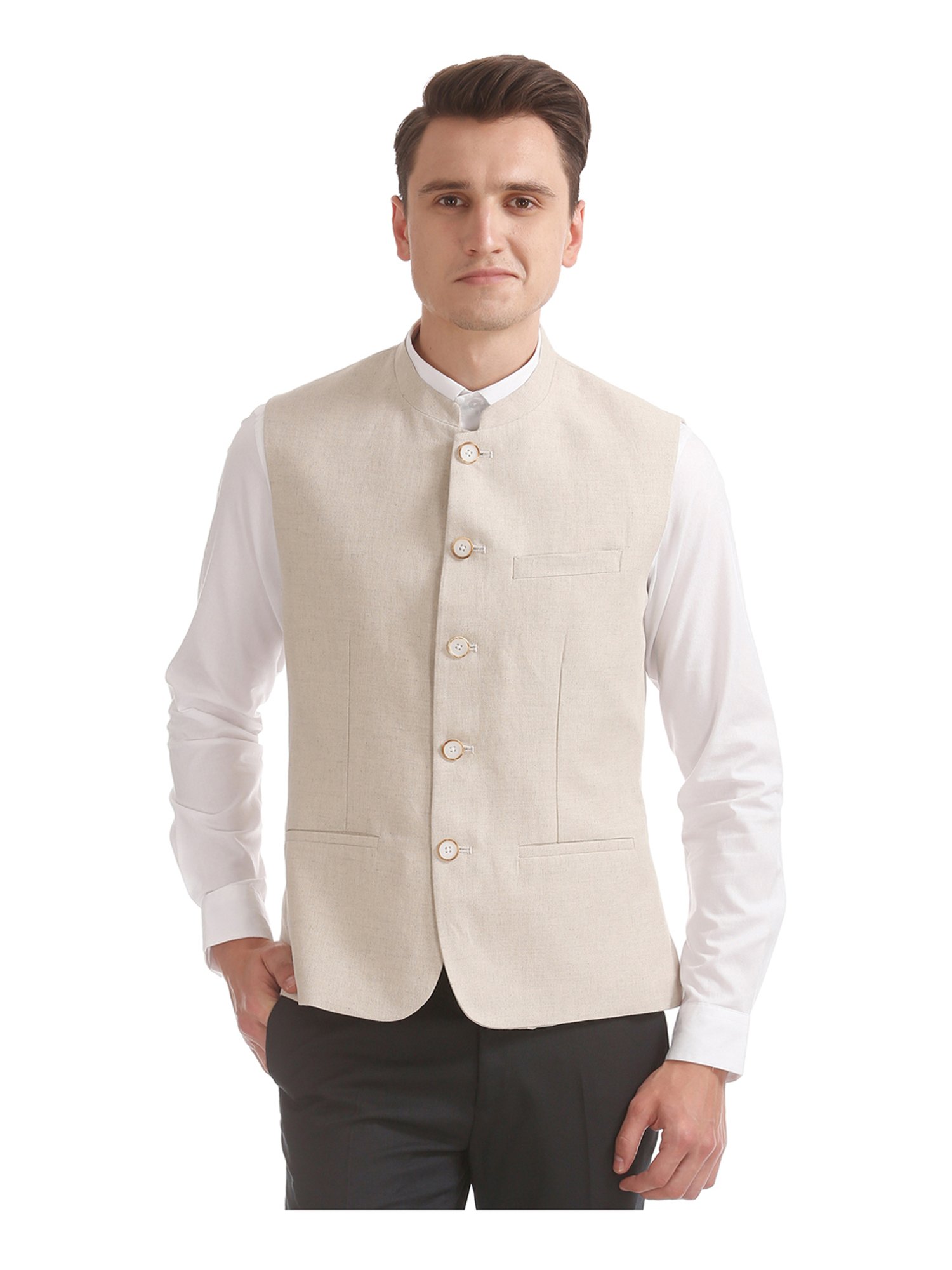 Buy Arrow New York Grey Self Print Nehru Jacket for Men Online @ Tata CLiQ