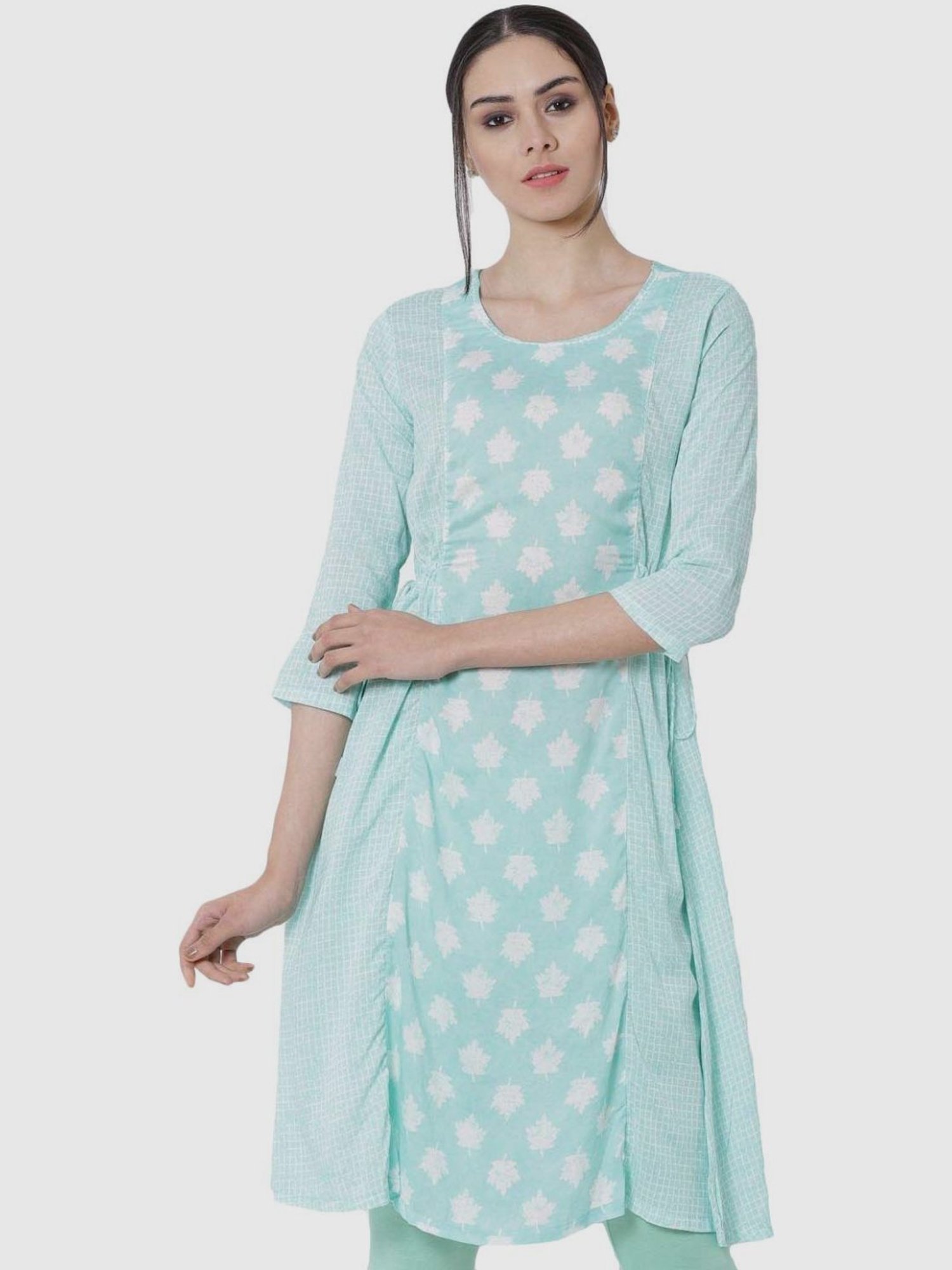 Rangmanch by Pantaloons Blue Printed A Line Kurta