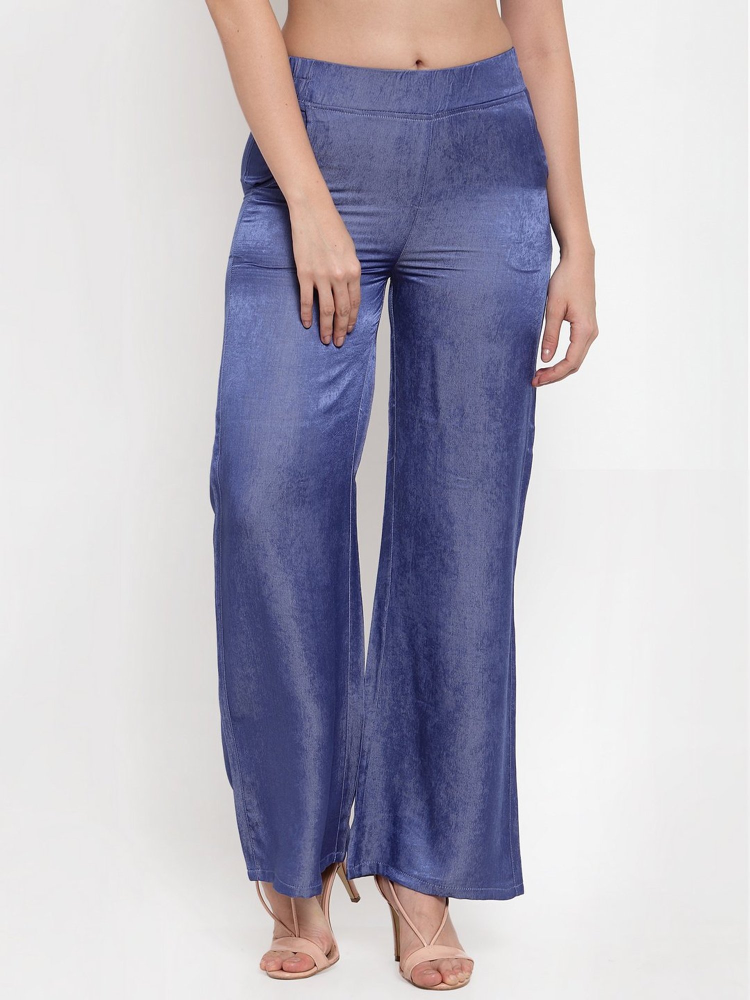 Buy Westwood Blue High Rise Trousers for Women Online @ Tata CLiQ