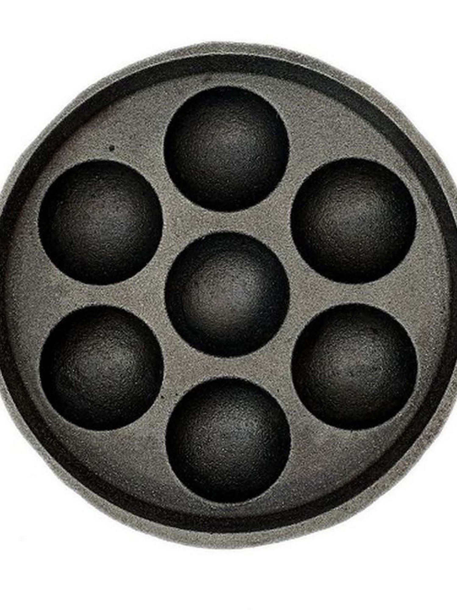 Cast Iron Paniyarakkal 7 Pits, Mini Paniyaram Pan, Pre-Seasoned, 16 –  TRILONIUM