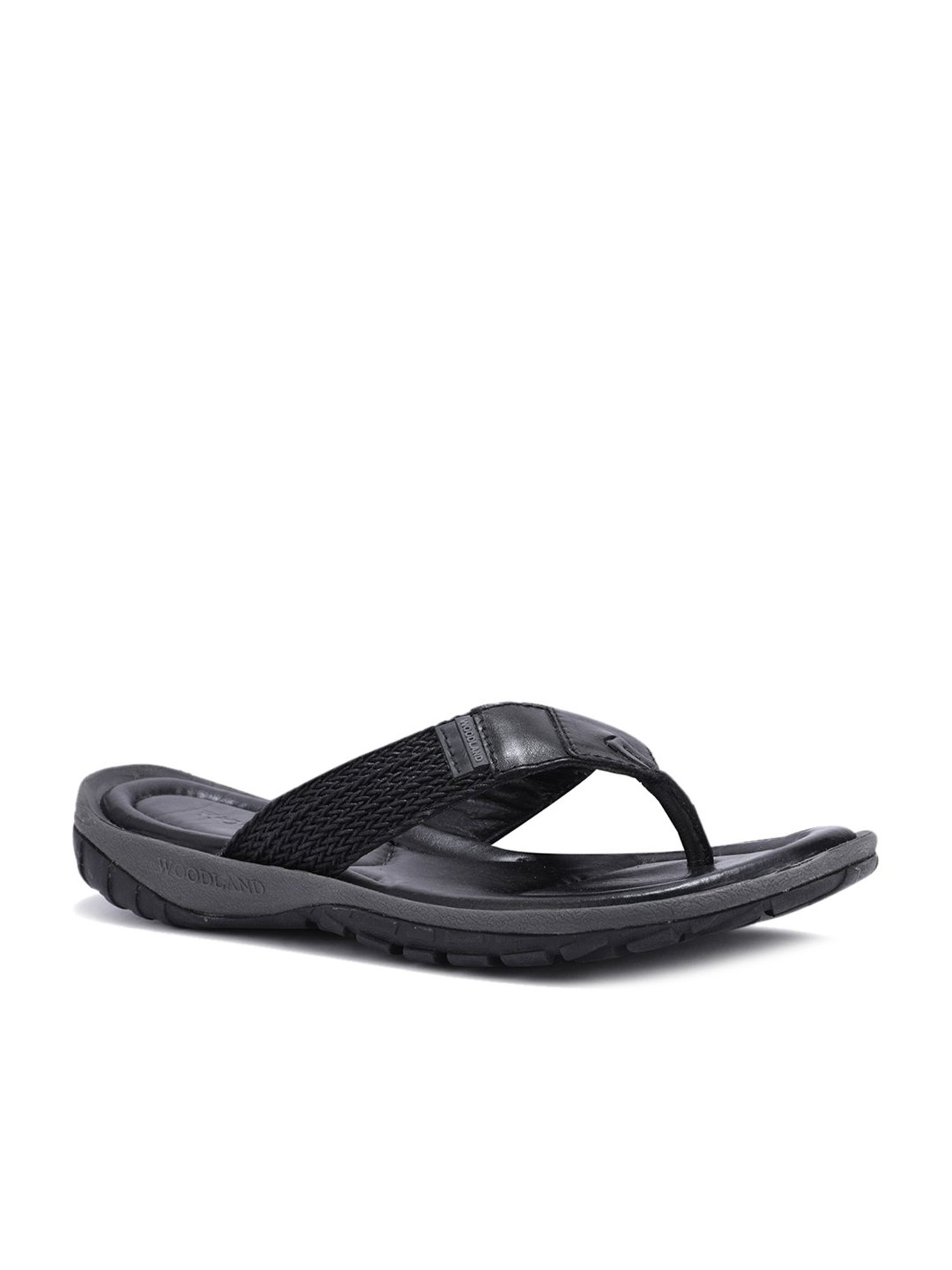 Buy Woodland Mens Black Leather Sandals and Floaters 7 UK/India at Rs. 1047  from Amazon [Regular Price 2621]