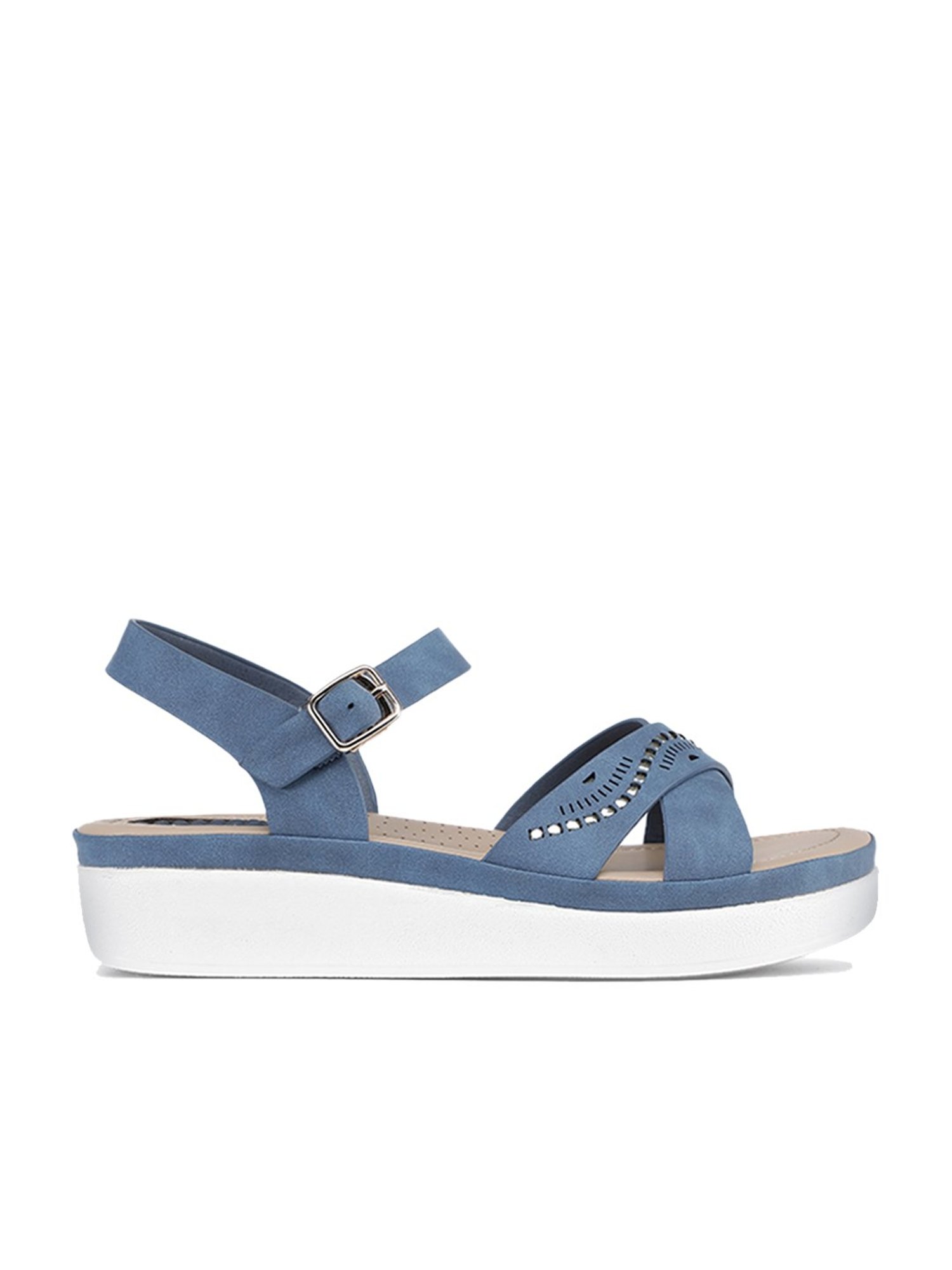 Paaduks Women Corda Dark Blue Sandals | Sepia Stories