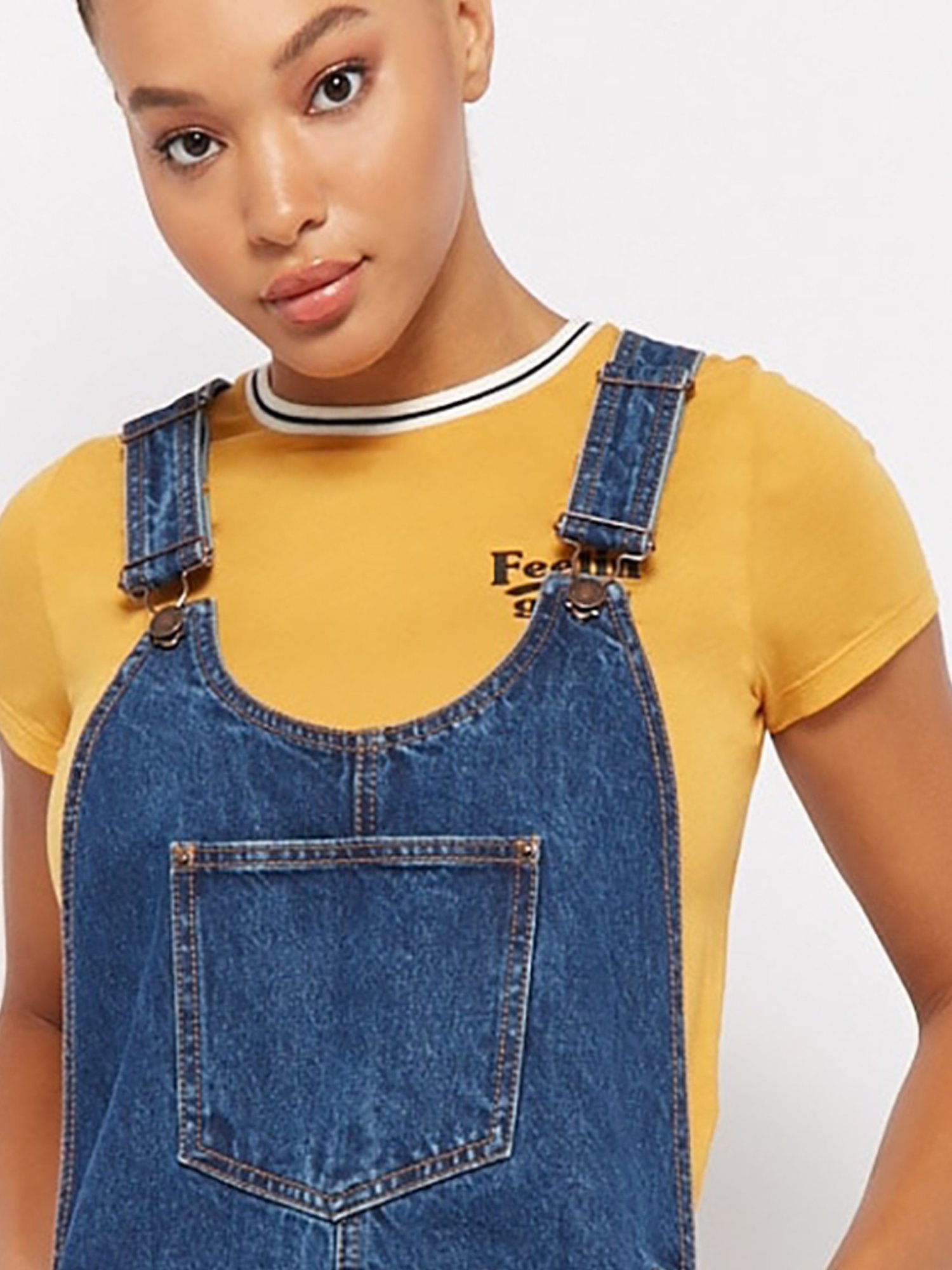 white christmas dresses Denim Straight-Leg Overalls main image 1