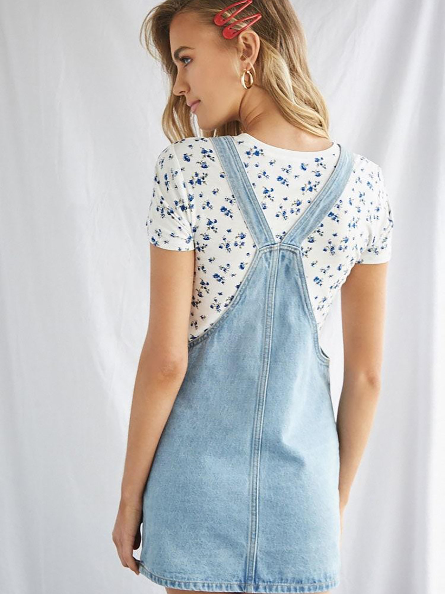 forever 21 denim overall dress Forever 21