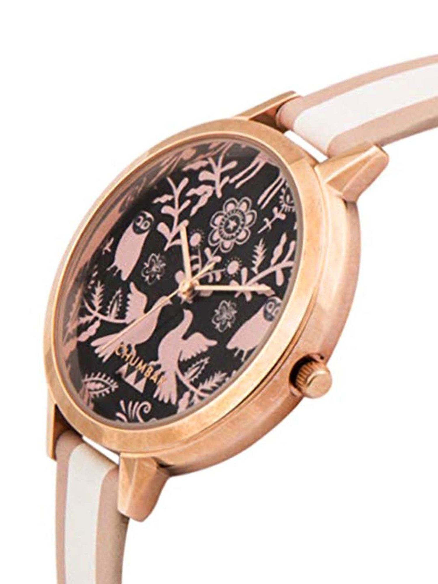 Round Leather Strap Watch | Fashion watches, Elegant watches, Floral watches
