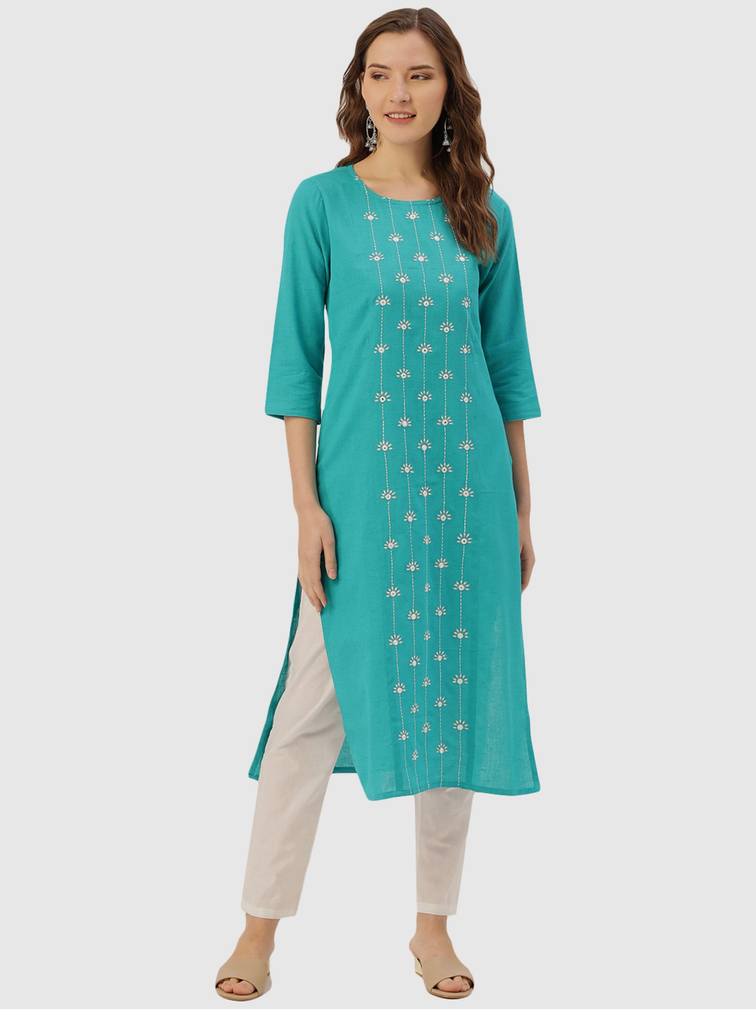 aqua color kurti