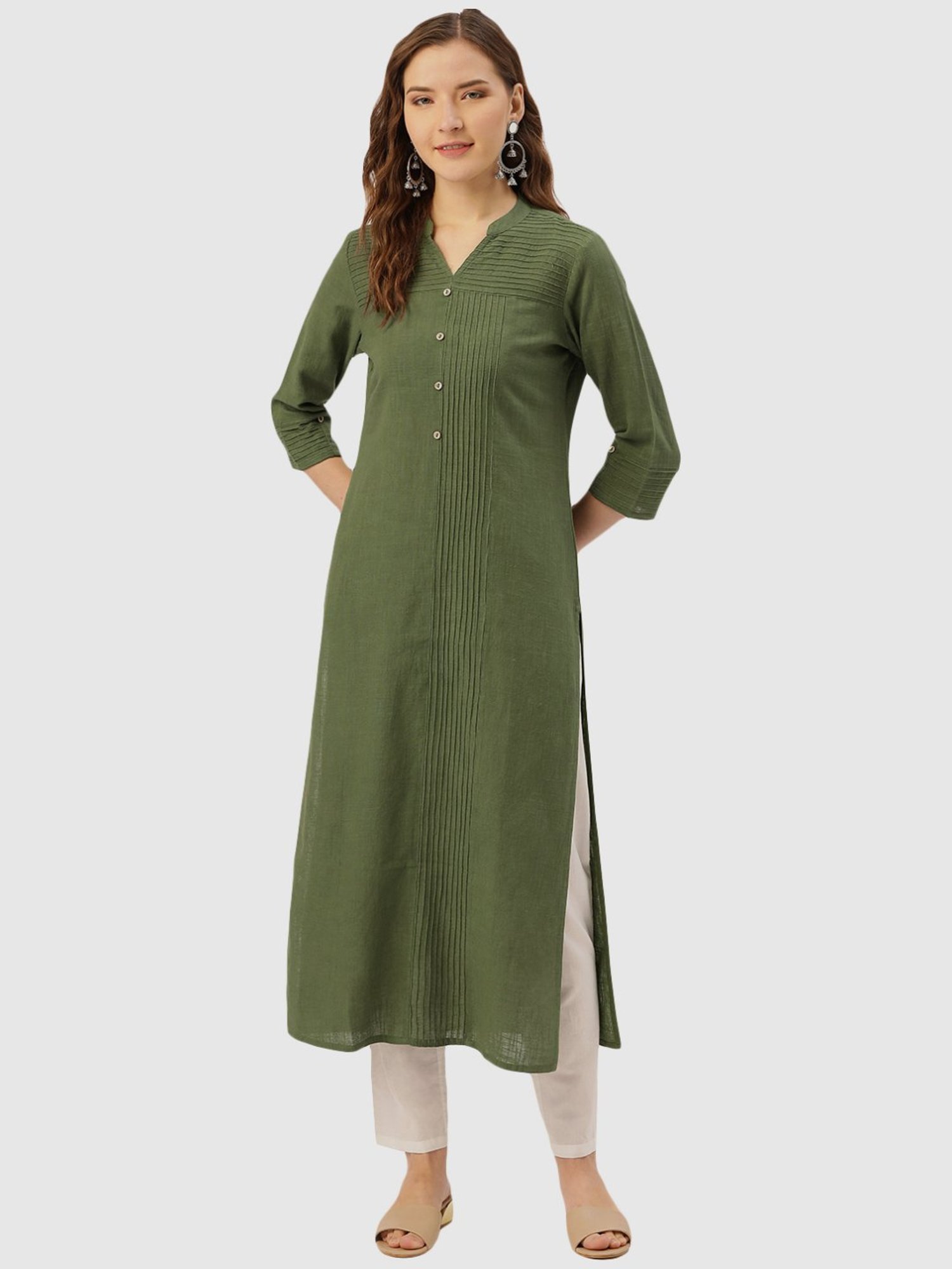 Discover 122+ olive green kurti combination
