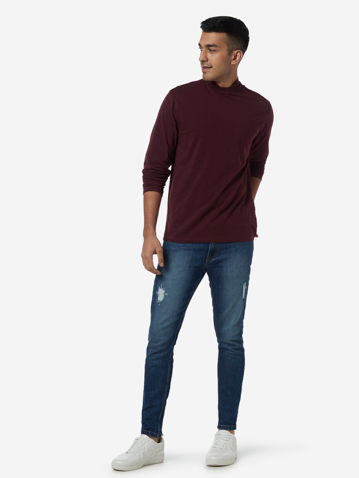 Buy Nuon by Westside Maroon Turtleneck 
