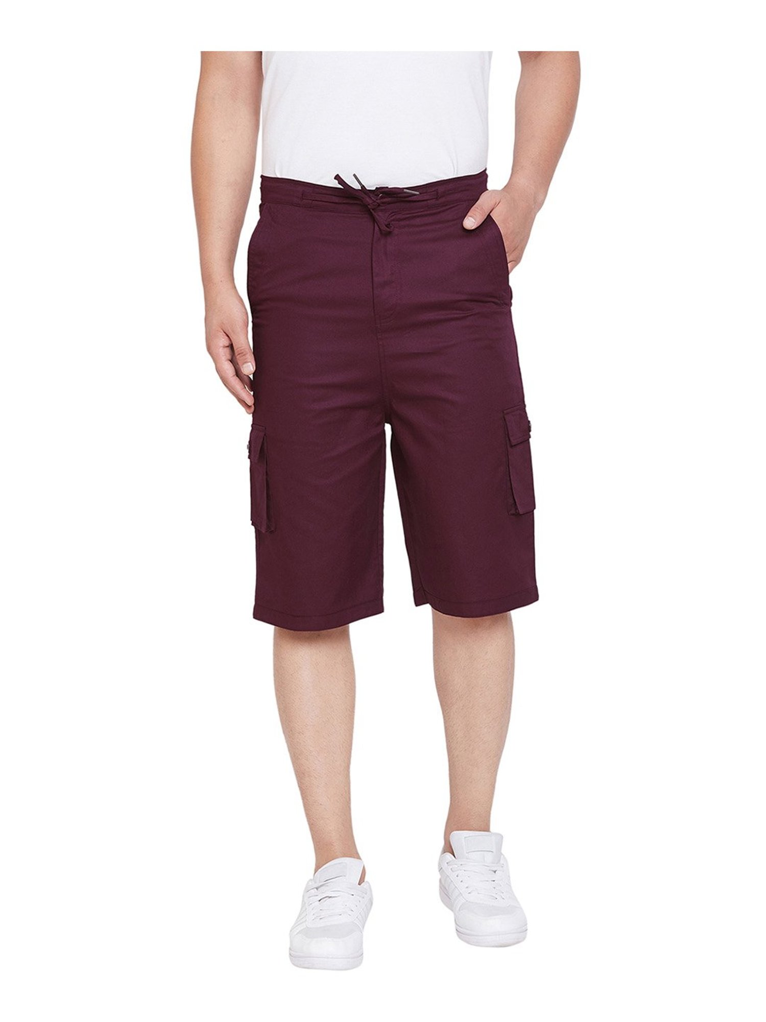 Buy Hypernation Maroon Regular Fit Cargo Shorts for Men Online @ Tata CLiQ