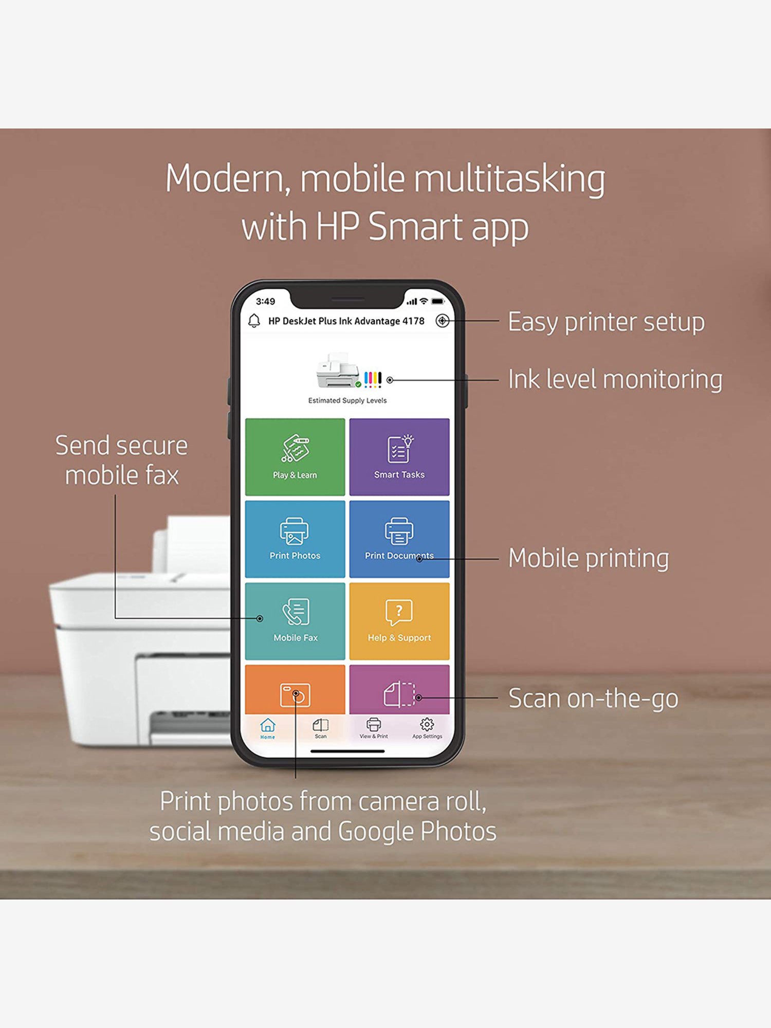 hp deskjet plus 4178 aio wifi printer