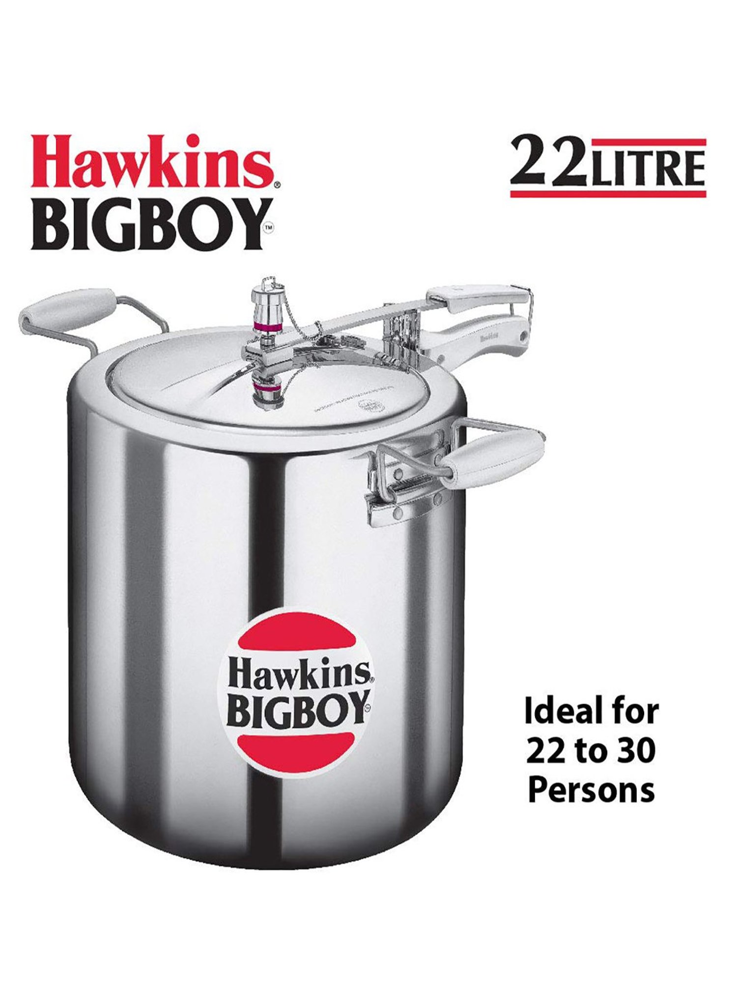 Buy Hawkins BigBoy Silver Aluminium 22 L Pressure Cooker Set of