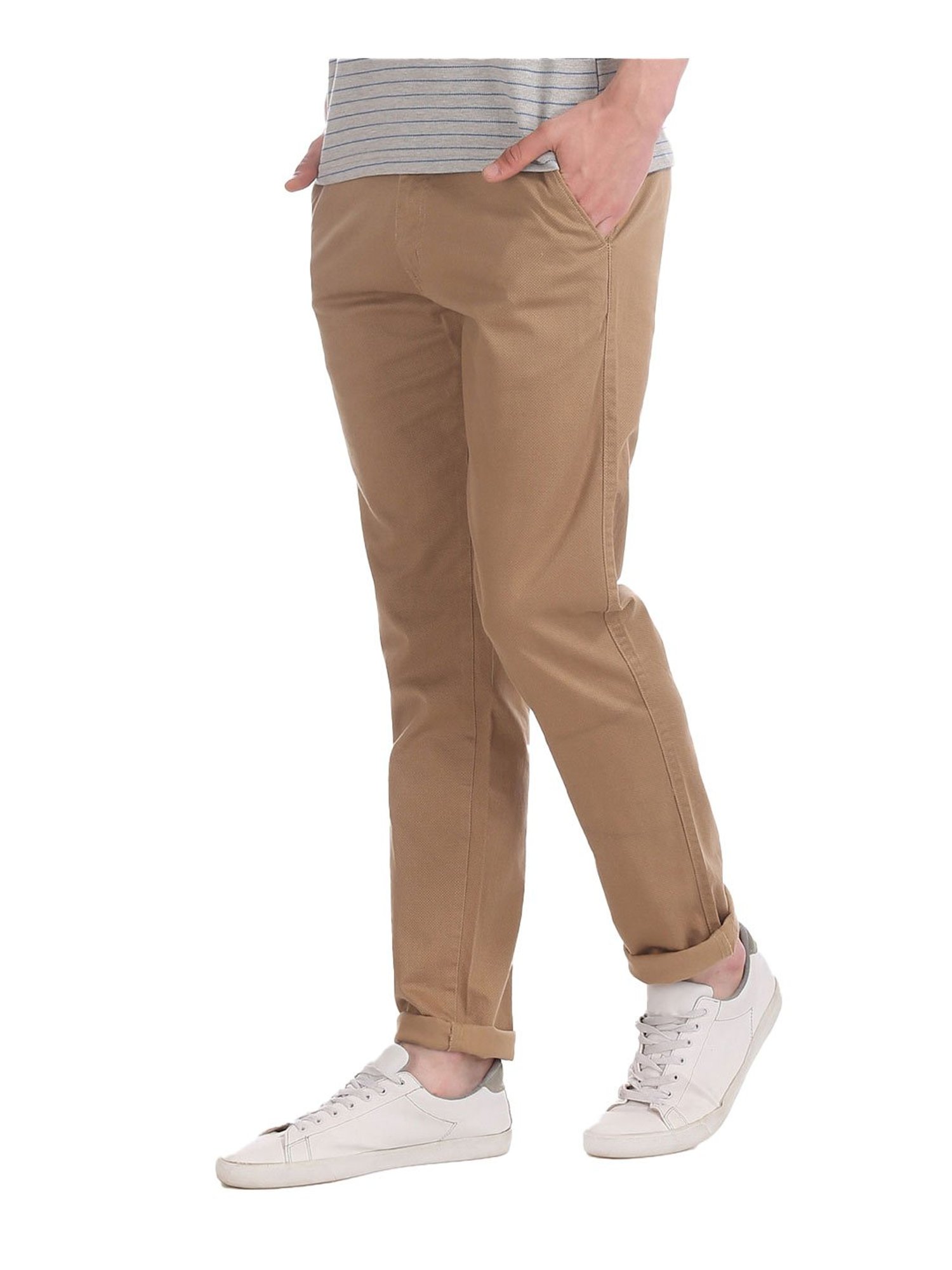 Buy Ruggers Men Olive Mid Rise Flat Front Solid Casual Trousers  NNNOWcom