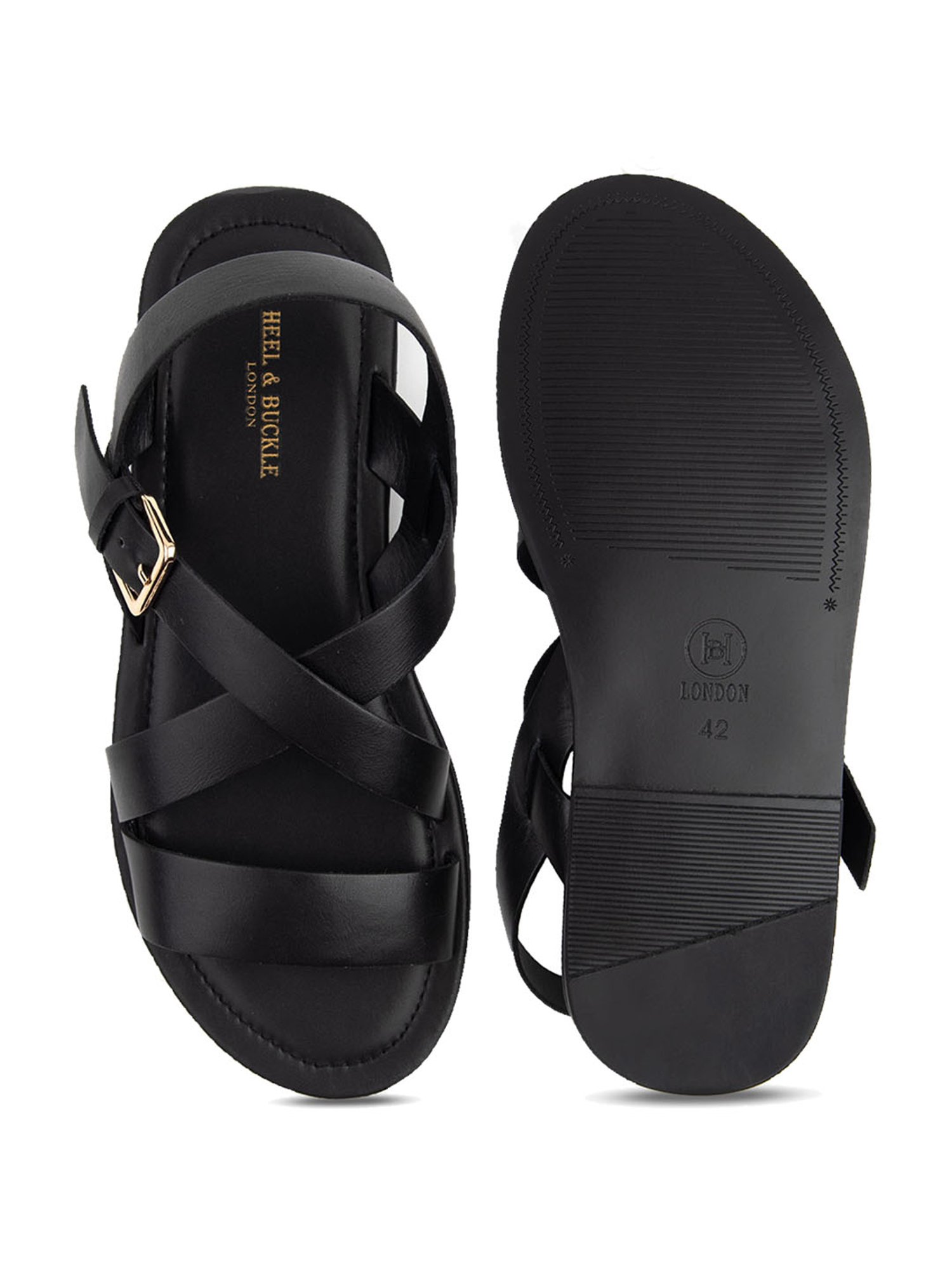 Fly London Womens YACI 594 Black Leather Sandals P144594000