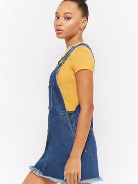 Buy Forever 21 Blue Textured Denim Overall Dress for Women Online @ Tata  CLiQ