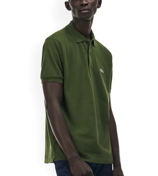 Olive green lacoste clearance shirt