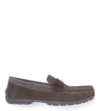 Puno Flad skandaløse Buy Geox Dark Coffee Suede Leather Loafers for Men Online @ Tata CLiQ Luxury