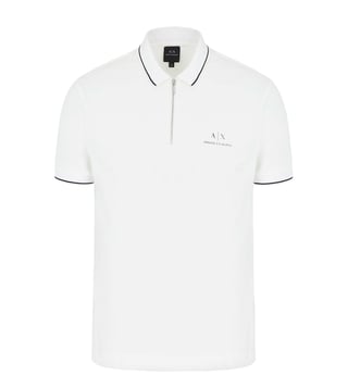 Buy Armani Exchange Off White Classic Fit Polo T-Shirt for Men Online @  Tata CLiQ Luxury