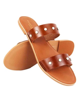 Tan discount slide sandals