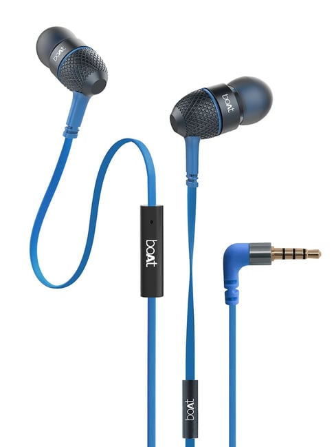 boAt BassHeads 220 T Wired Earphones with Super Extra Bass, Tangle-free Cable & Metal Finish (Blue)