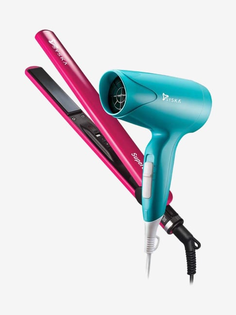 Syska CPF6800 Hair Straightener and Hair Dryer (Pink/Blue)