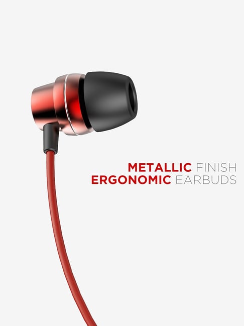 Buy Boat BassHeads 182 Wired Earphones with Mic (Raging Red) Online At