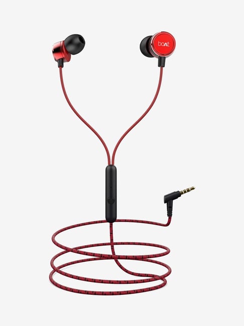 boAt BassHeads 172 T Wired Earphones with Super Extra Bass, Braided Cable & Metallic Finish (Red)