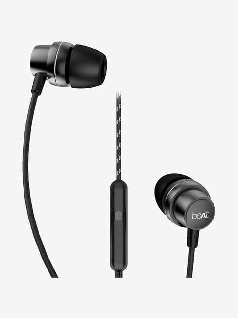 Buy Boat BassHeads 182 Wired Earphones with Mic (Charcoal Black) Online