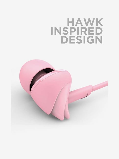 Buy Boat BassHeads 100 Wired Earphones with Mic (Taffy Pink) Online At