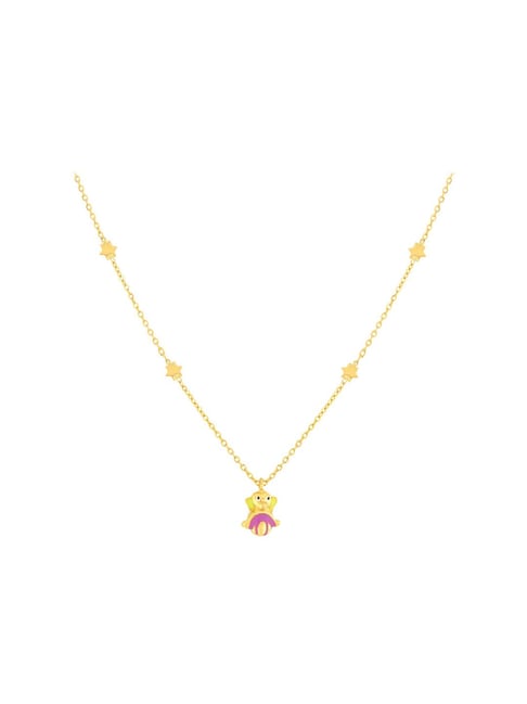 Endearing Duck Gold Pendant with Chain For Kids