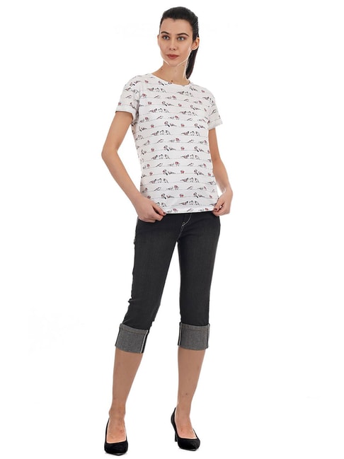 Buy Pepe Jeans Black Slim Fit Capri for Women Online @ Tata CLiQ