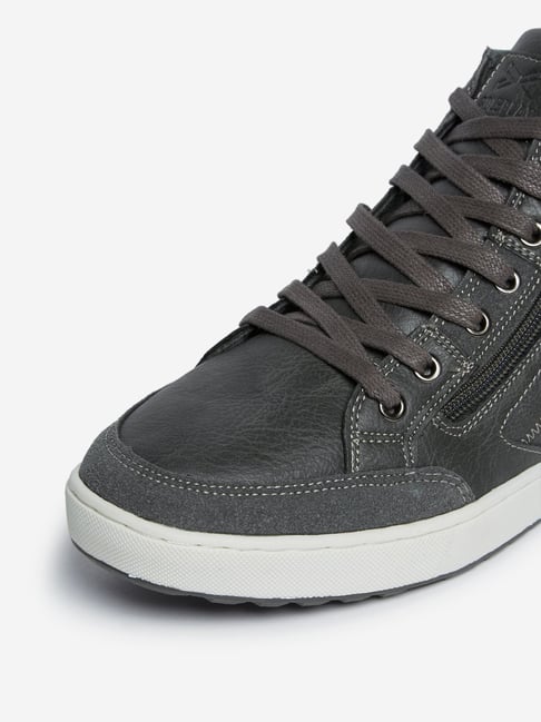 SOLEPLAY by Westside Grey Zippered High-Top Sneakers from SOLEPLAY at ...