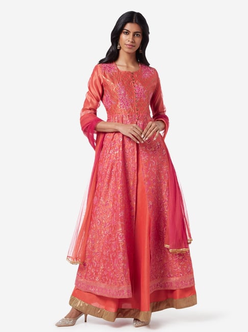 Buy Vark by Westside Orange Anarkali Lehenga With Ghagra Skirt for