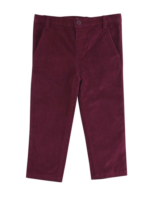 Beebay Kids Maroon Solid Trousers