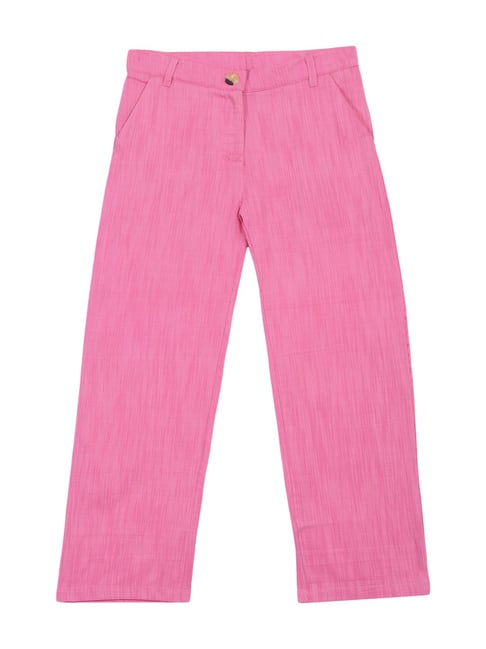 Elle Kids Pink Cotton Trousers