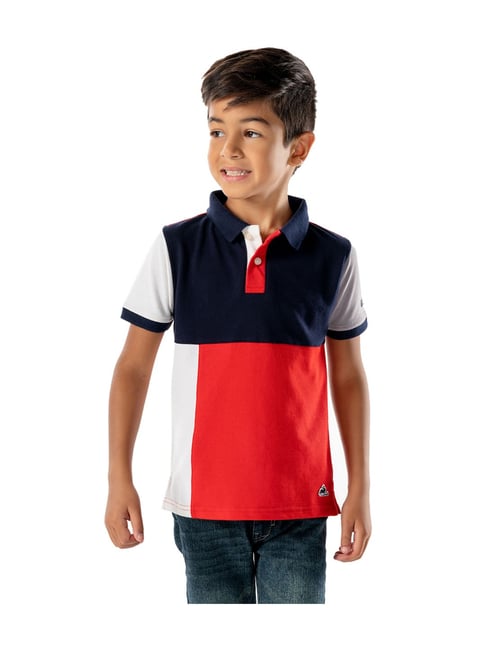 Cherry Crumble By Nitt Hyman Kids Multicolor Color Block Polo T-Shirt-picture-48