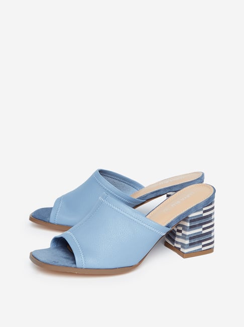 Blue discount heeled mules