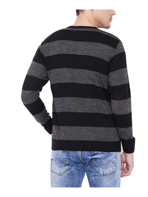 Black and 2024 grey striped sweater