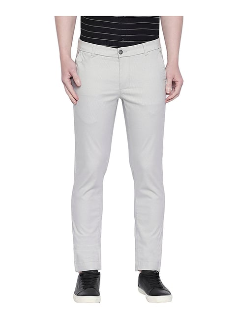 Men's Casual Striped Light Grey Pants Business Suit Pants - Temu