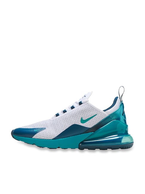Buy Nike Air Max 270 SE White & Teal Blue Running Shoes for Men at Best ...