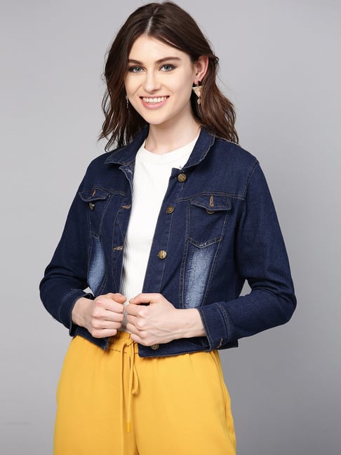 Buy online Embroidered Panel Denim Jacket from jackets and blazers and coats  for Women by Bhama Couture for ₹1050 at 65% off | 2024 Limeroad.com