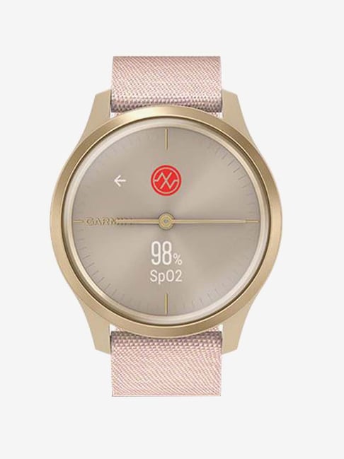 garmin vivomove style light gold blush pink nylon